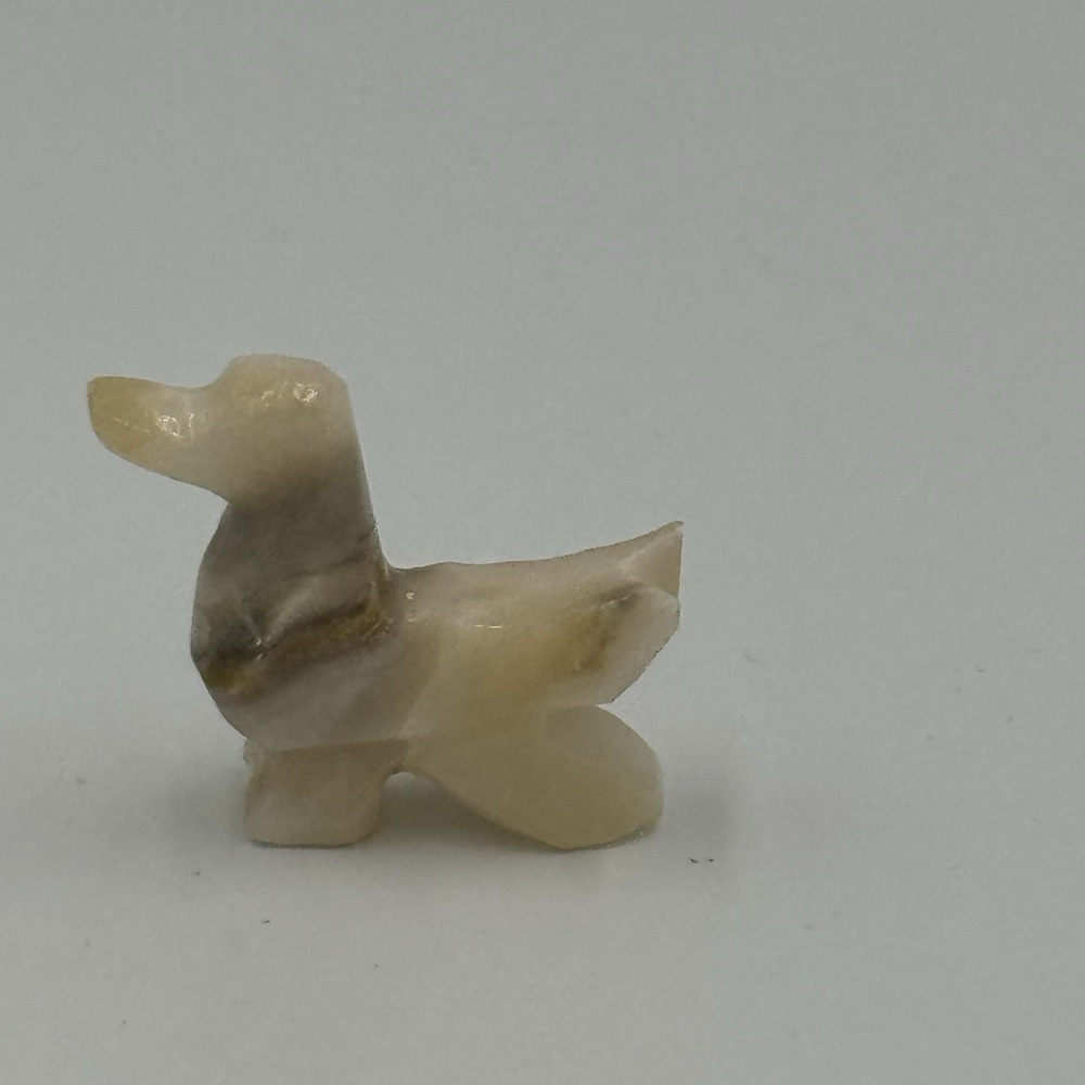 Small Miniature Stone Animal Figurine Duck